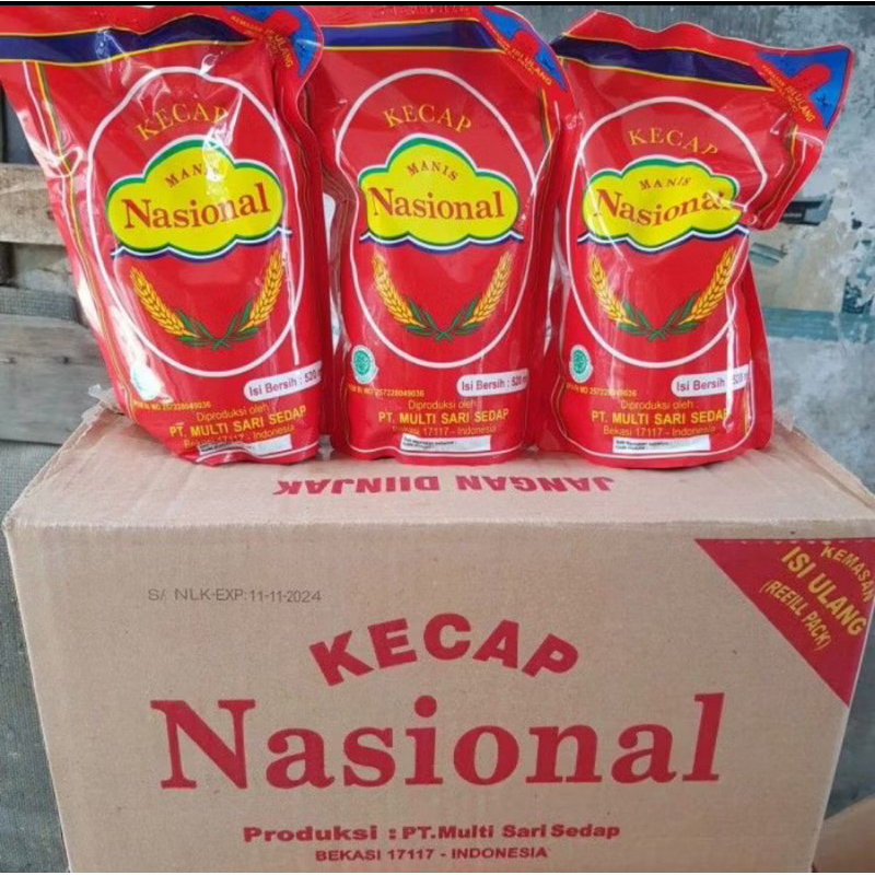 

(1 bungkus saja) kecap nasional besar refill merah satu bks