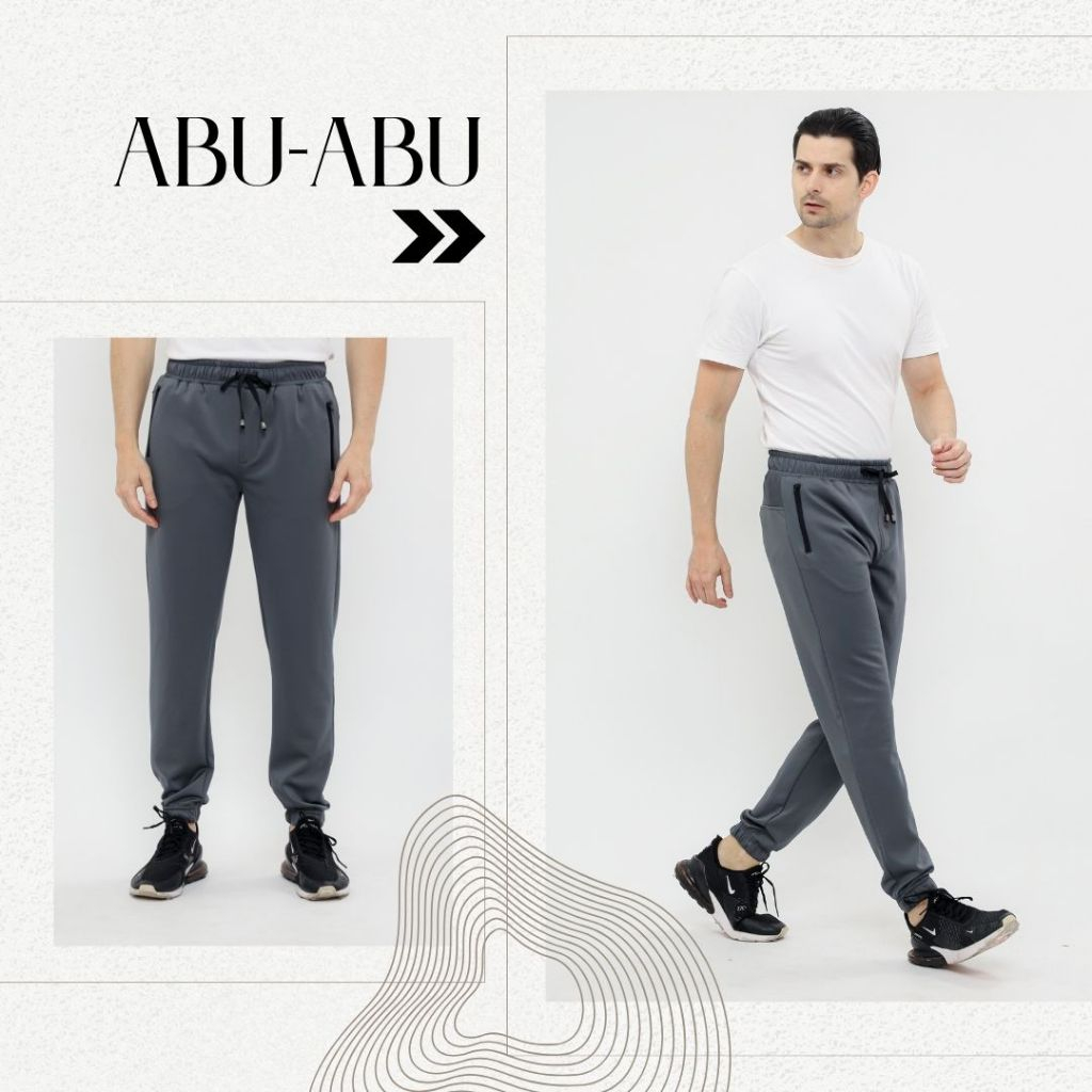 Celana Training Pants Pria Jogger Celana Olahraga Gym Pria Jogger Training Pria ABU GELAP