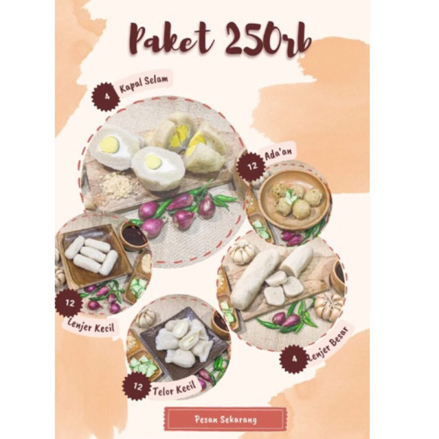 

paket pempek 250 pempek chanyo palembang