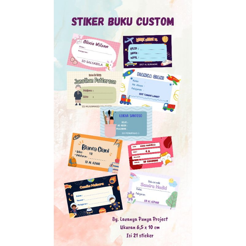 

Stiker buku LABEL BUKU PELAJARAN Label Buku tulis Stiker Custom Stiker size 6,5 x 10 cm Stiker Lucu