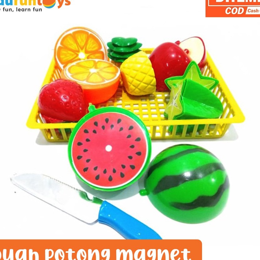 Terbaik Mainan Anak MAGNET CUTTING FRUIT  vegetable potong buah magnet buah sayur potong plastik EDU