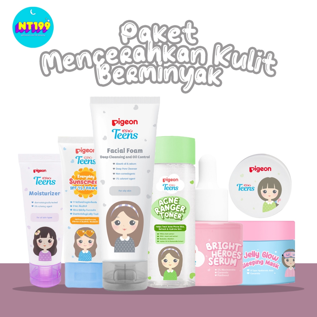 PIGEON TEENS 1 Paket Lengkap Skincare Mencerahkan Kulit Remaja Berminyak