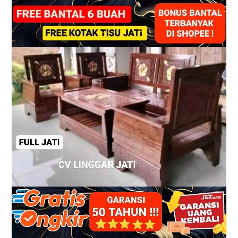 Piramid Kursi Ruang Tamu Jati Minimalis Kayu Tebal
