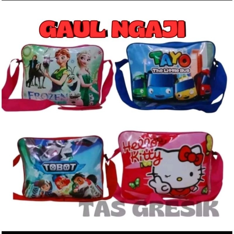 PROMO TAS SLEMPANG SAMPING /TAS NGAJI ANAK CEWEK COWOK KARAKTER