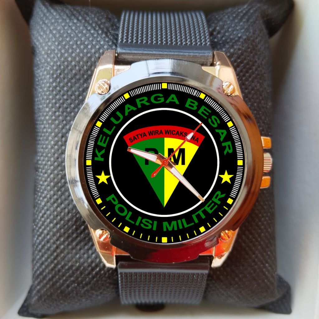 Jam Tangan Pria Keren Logo PM Polisi Militer Custom
