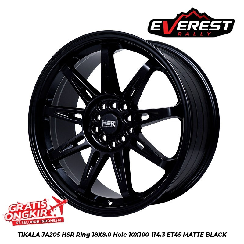 VELG RACING HSR TIKALA RING 18 LEBAR 8 BAUT 5 COCOK UNTUK MOBIL XENIA, HRV WARNA VELG HITAM