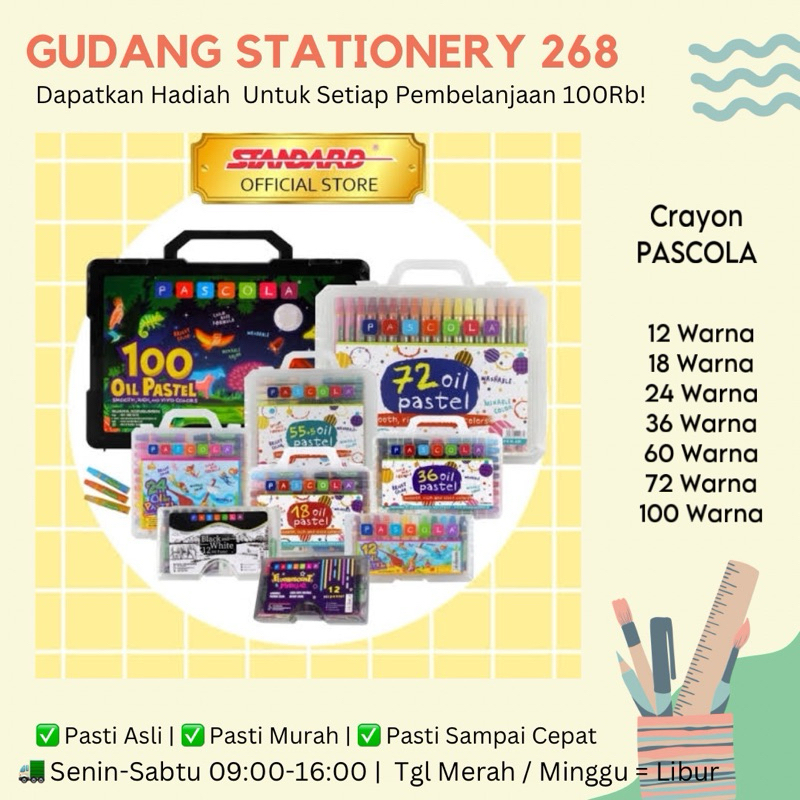

Crayon Pascola 100 Color / Krayon Pascola 100 Warna / Crayon Oil Pastel Pascola