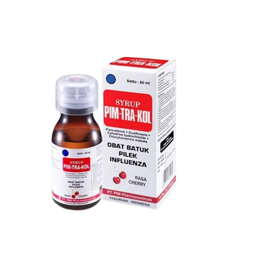 PIM TRA KOL PIMTRAKOL PIM-TRA-KOL SIRUP 60 ML RASA CHERRY UNTUK BATUK DAN PILEK