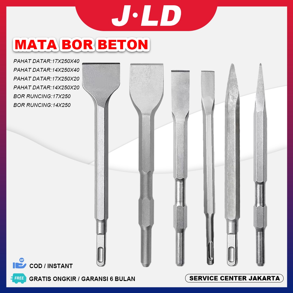 JLD Mata Bor Bobok Beton Panjang Mata Bor Tembok Beton SDS Plus Point Flat Chisel