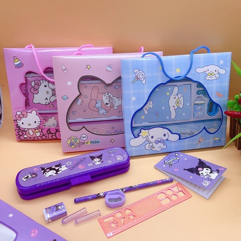 

SL88 - Set Alat Tulis 7 in 1 Anak Motif SANRIO Lucu dengan Tali Gantungan/ Study Set 7 in 1 Anak Lucu SANRIO