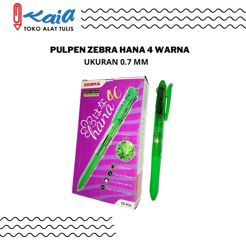 

PULPEN ZEBRAN HANA 4 WARNA UKURAN 0.7 MM