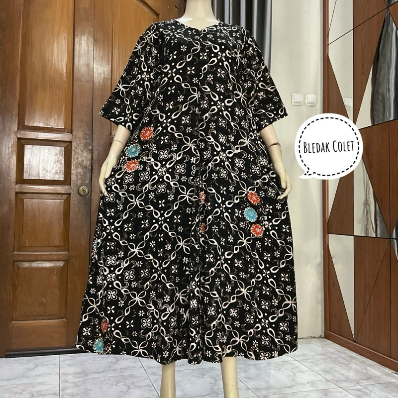 NTSY/ Daster Rayon Batik Panjang Sanas Banyak Warna Klok Gradasi Warna dan Sanas Batik Colet Busui