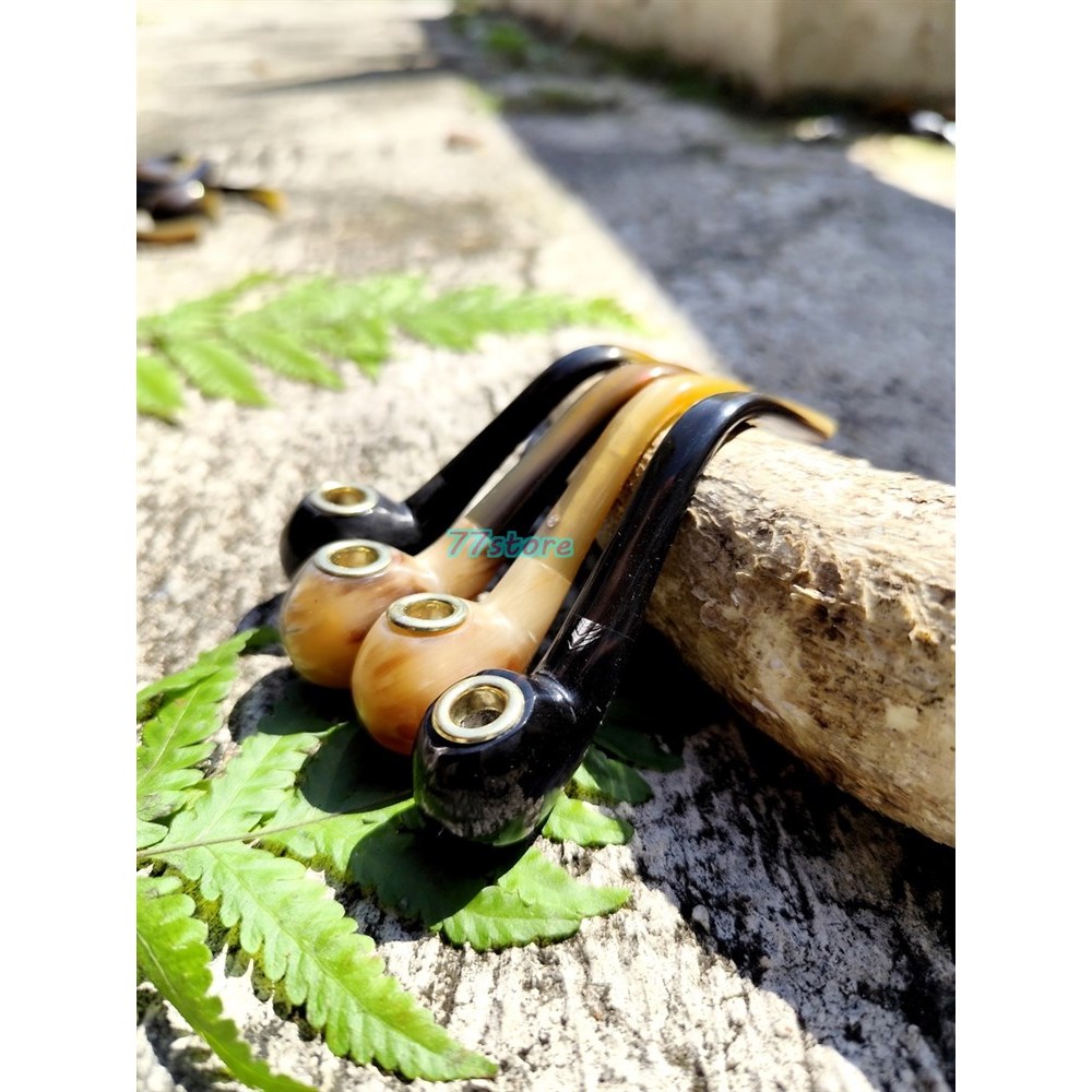 Pipa once rokok 100% full Tanduk original model cangklong kecil handmade / once cangklong tanduk asl