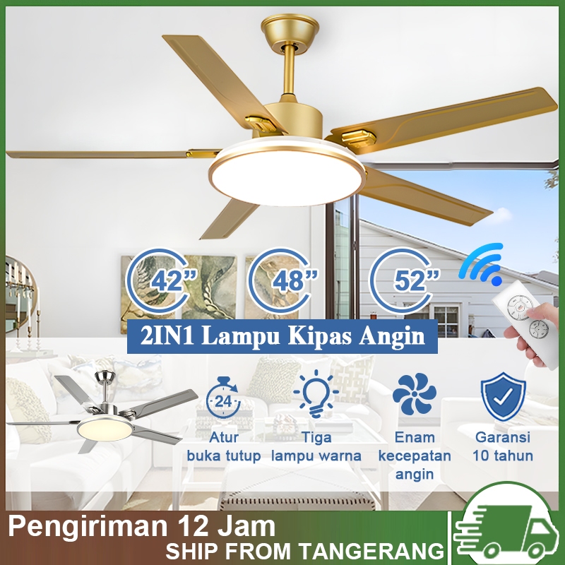【Garansi 10 Tahun】COD kipas lampu gantung plafon remote lampu kipas angin gantung lampu kipas angin