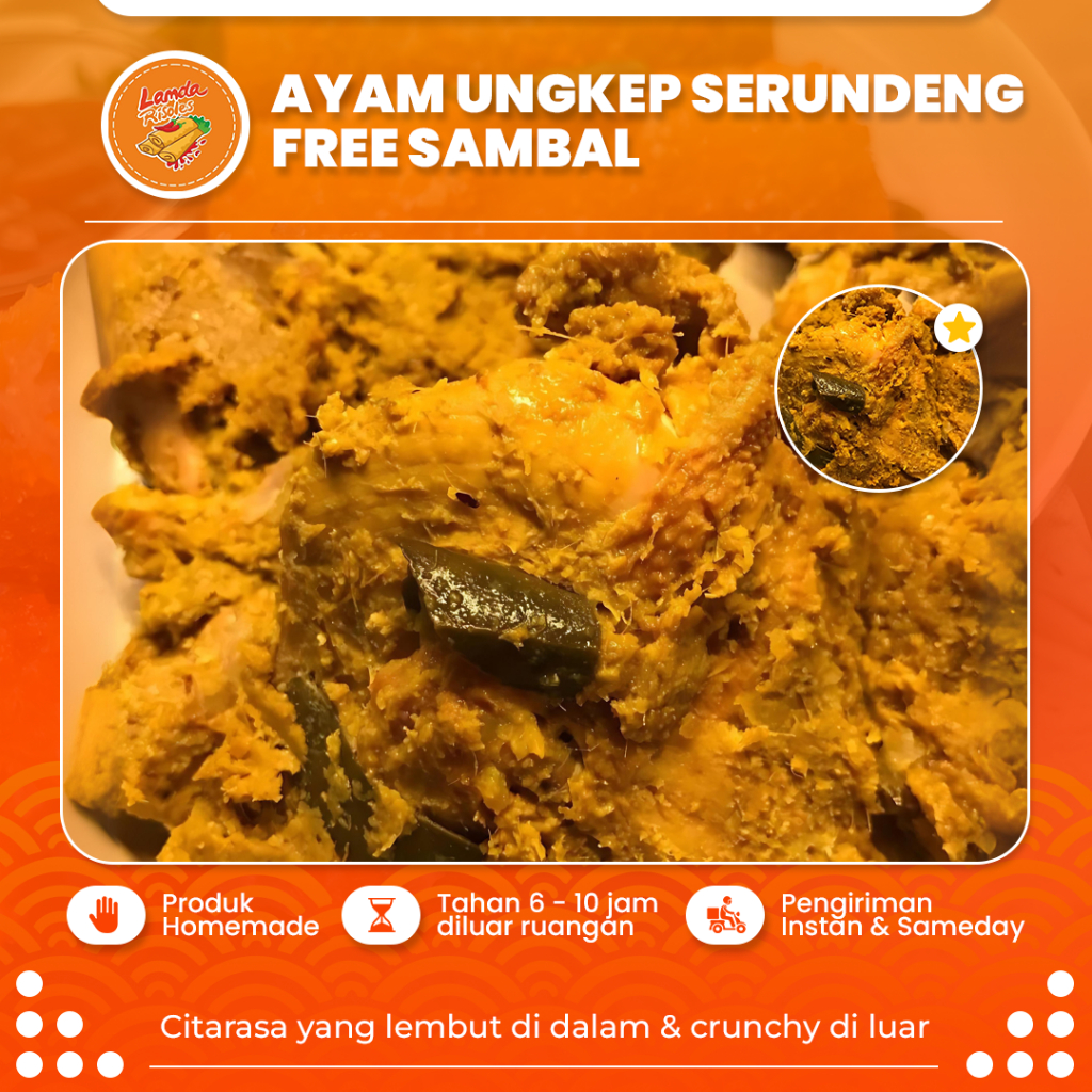 

Ayam Ungkep Serundeng Frozen Food Free Sambal Siap Goreng Homemade Tanpa Pengawet