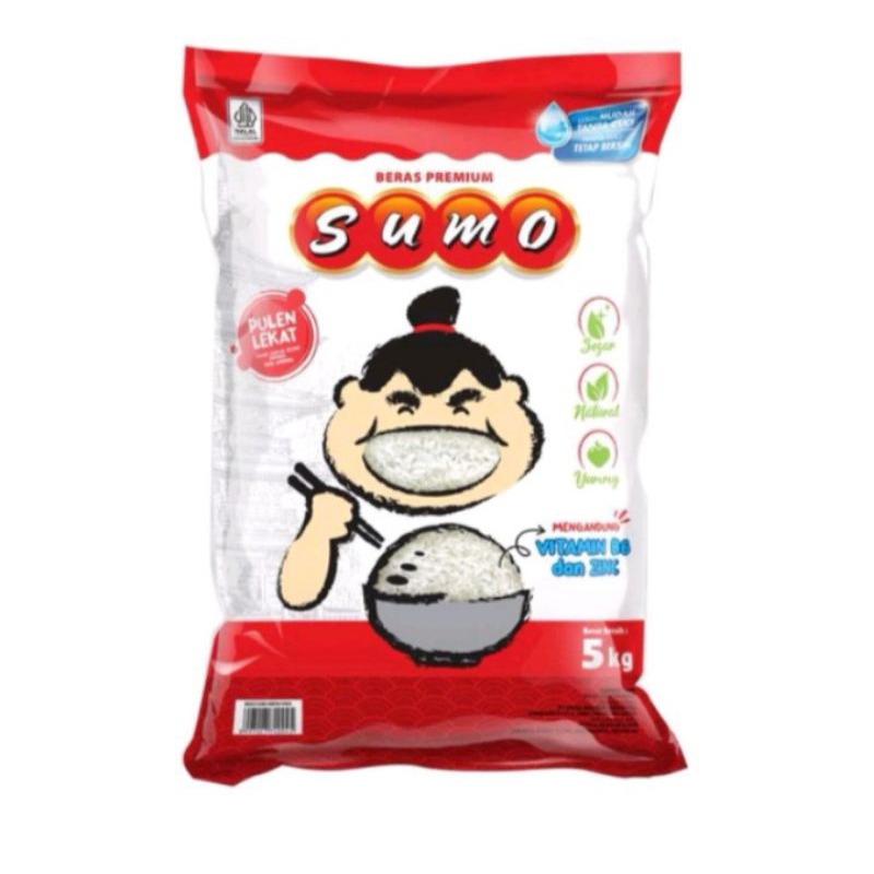 

Beras Sumo 5 kg kemasan merah Pulen