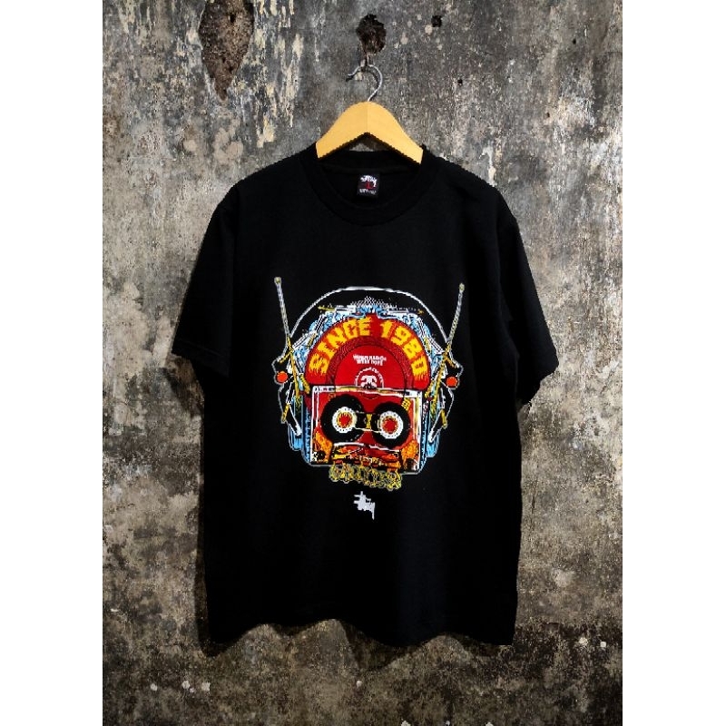 KAOS VTG ST*SSY CUSTOMADE X MARK WARD MUSIKULL BLACK TEE
