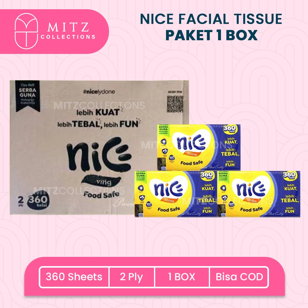 1 DUS  Tisu Nice 180s Karton Box Tissue 2ply Facial Tissu Mitz Collections