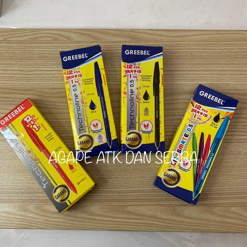 

[PCS] BOLPEN / PULPEN / BOLLPOINT GREEBEL 0.5mm GREEBEL HITAM BIRU MERAH WARNA