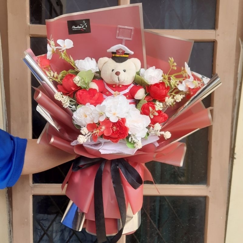 Buket boneka pelantikan polisi/wisuda/akpol/stin boneka profesi custom