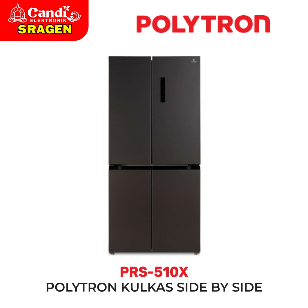 POLYTRON Kulkas 4 pintu Side by Side 480 Liter New Belleza Inverter - PRS-510X