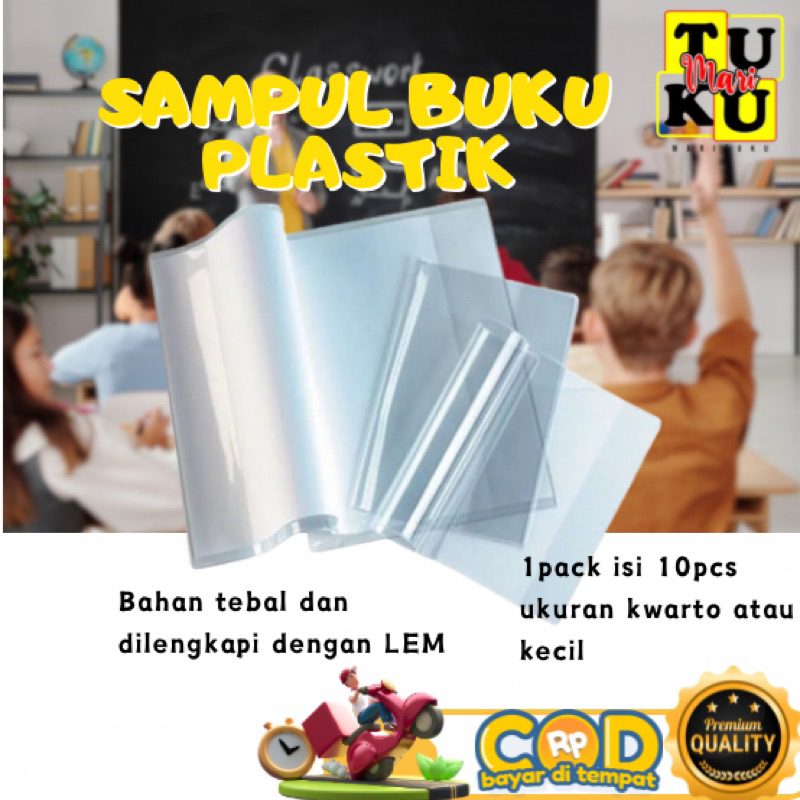 

sampul buku plastik kwarto 1pack isi 10pcs