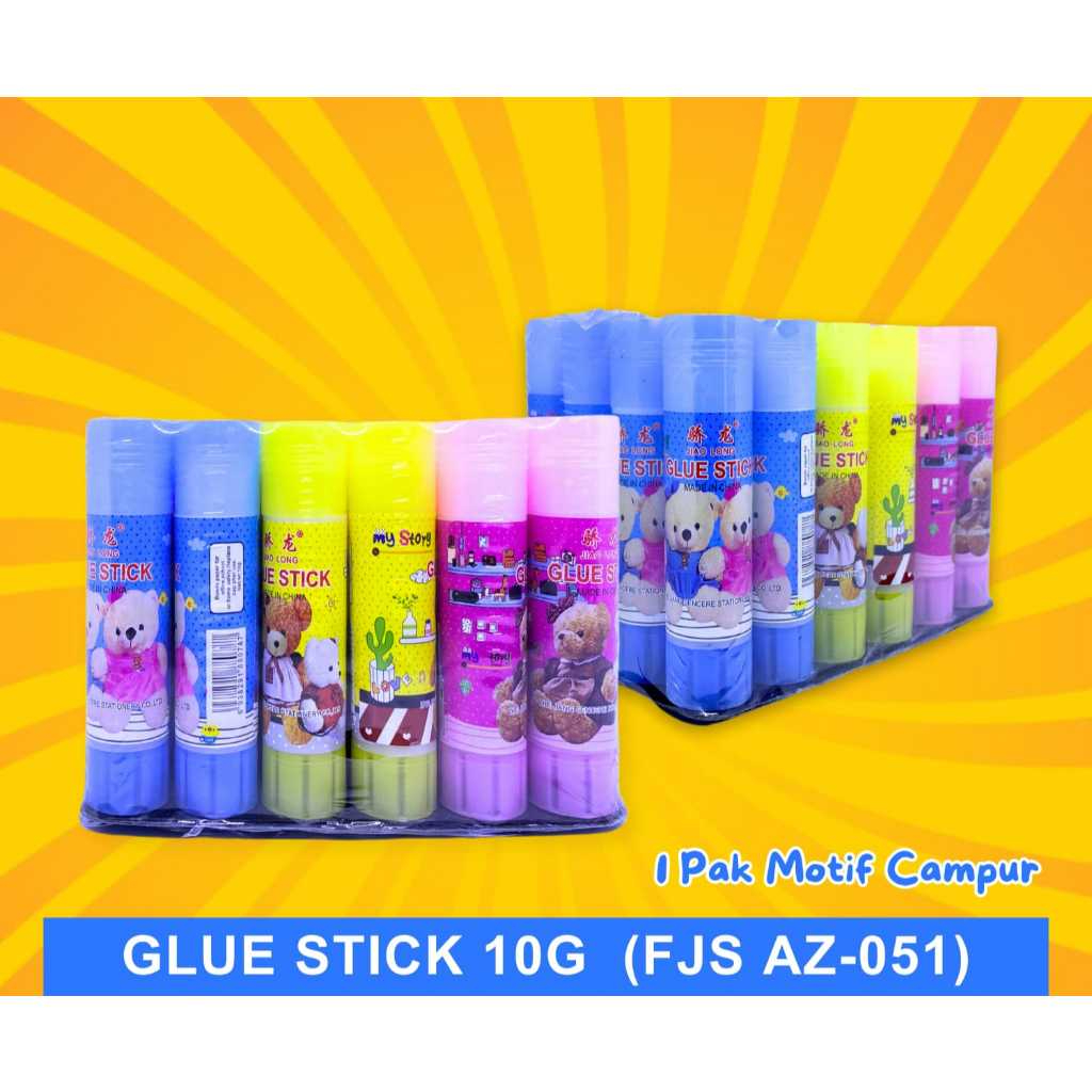

Lem Glue Stick Fancy/ Lem Kertas Batang/ Lem Perekat Kertas Anak Sekolah Mini 10Gr Non Toxic Karakter Bear Lucu