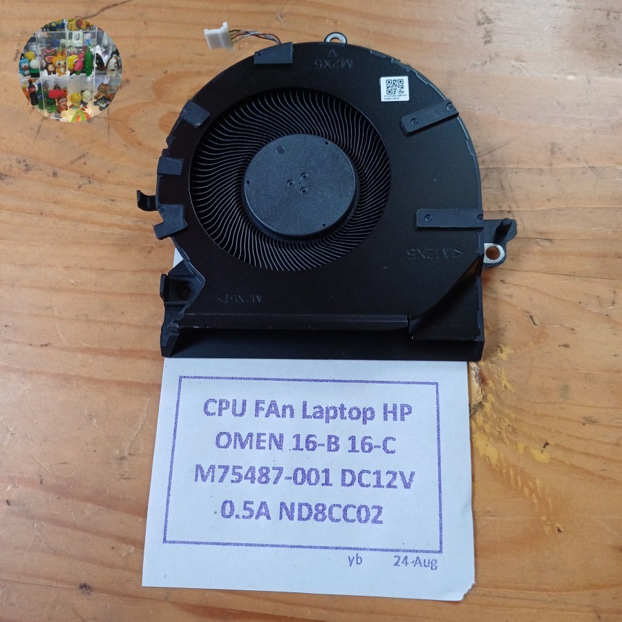 CPU Fan Laptop HP OMEN 16-B 16-C Series, M75487-001 ND8CC02-20K25 12V 0.5A Second Original