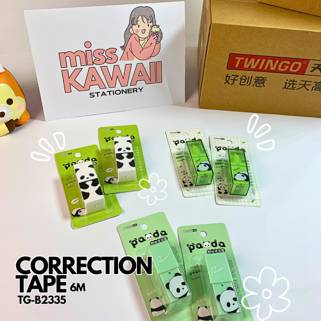

TWINGO Pita Koreksi Lucu Panda/ Correction Tape Compact/ Tipe X Rol/ Tip X Kecil Lipstick / Tipe Ex TG-B2335