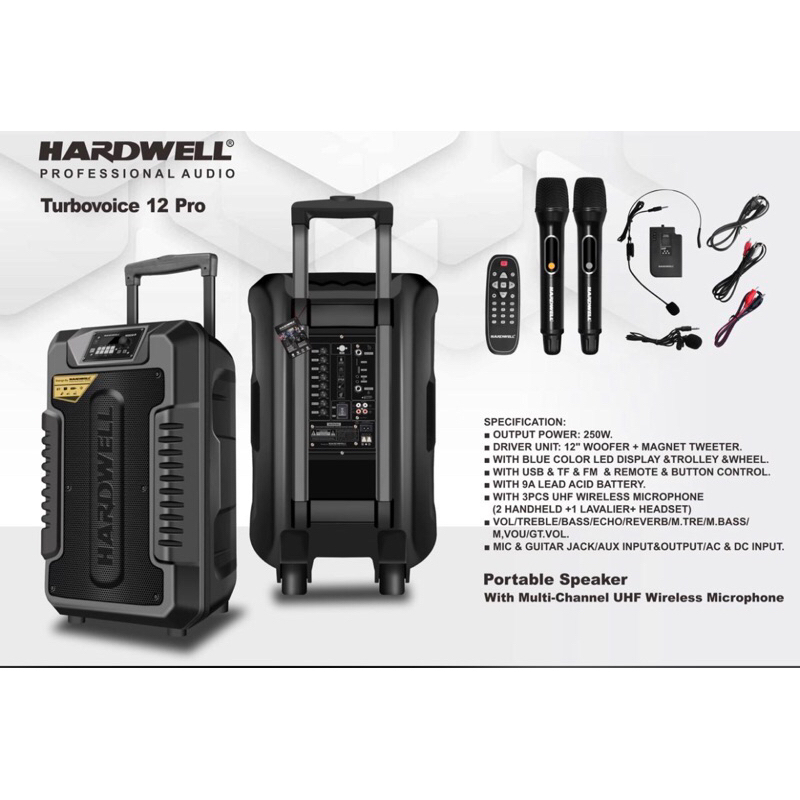 Speaker portable hardwell Turbovoice 12 pro