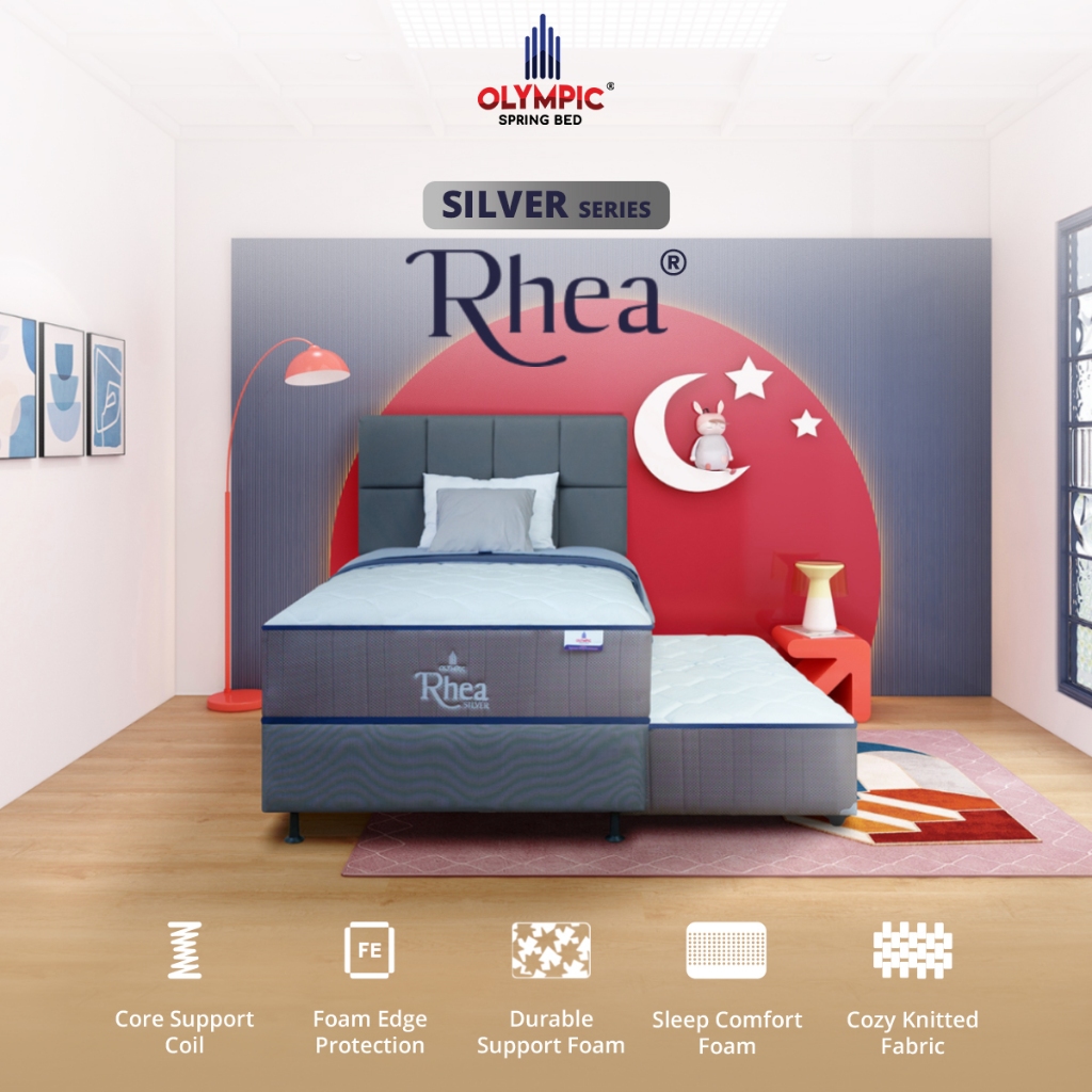 Kasur 2 in 1 RHEA by OLYMPIC - FULL SET KASUR RANJANG TINGKAT SORONG ANAK