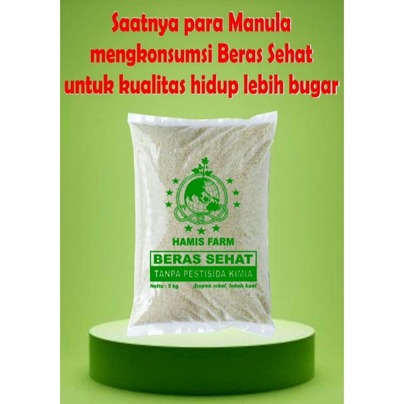 

Beras Sehat Non Pestisida Kimia HAMIS FARM MOJOKERTO Kemasan 5KG Lebih Hemat