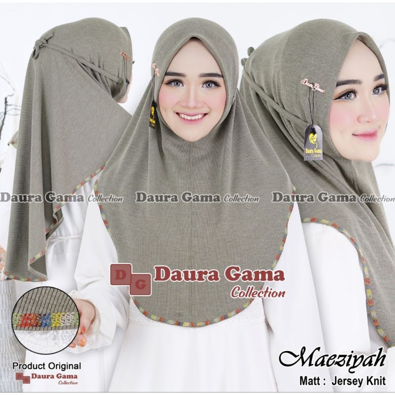 Hijab instan Maeziyah, bergo instan knit premium original Dauragama