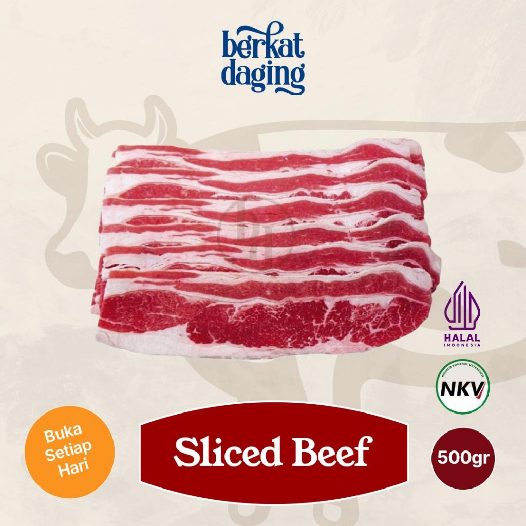 

Sliced Beef Belly Shortplate 500gr BBQ ala K*ntan Sh*b*ri Resto Korea Jepang Slice Beff - BERKAT DAGING