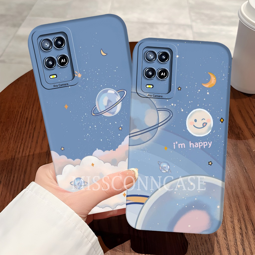 Softcase Macaroon Oppo A54 / A55 / A54S 4G Motif Nasa Moon Softcase Kesing Lucu Silicon Hp Procamera