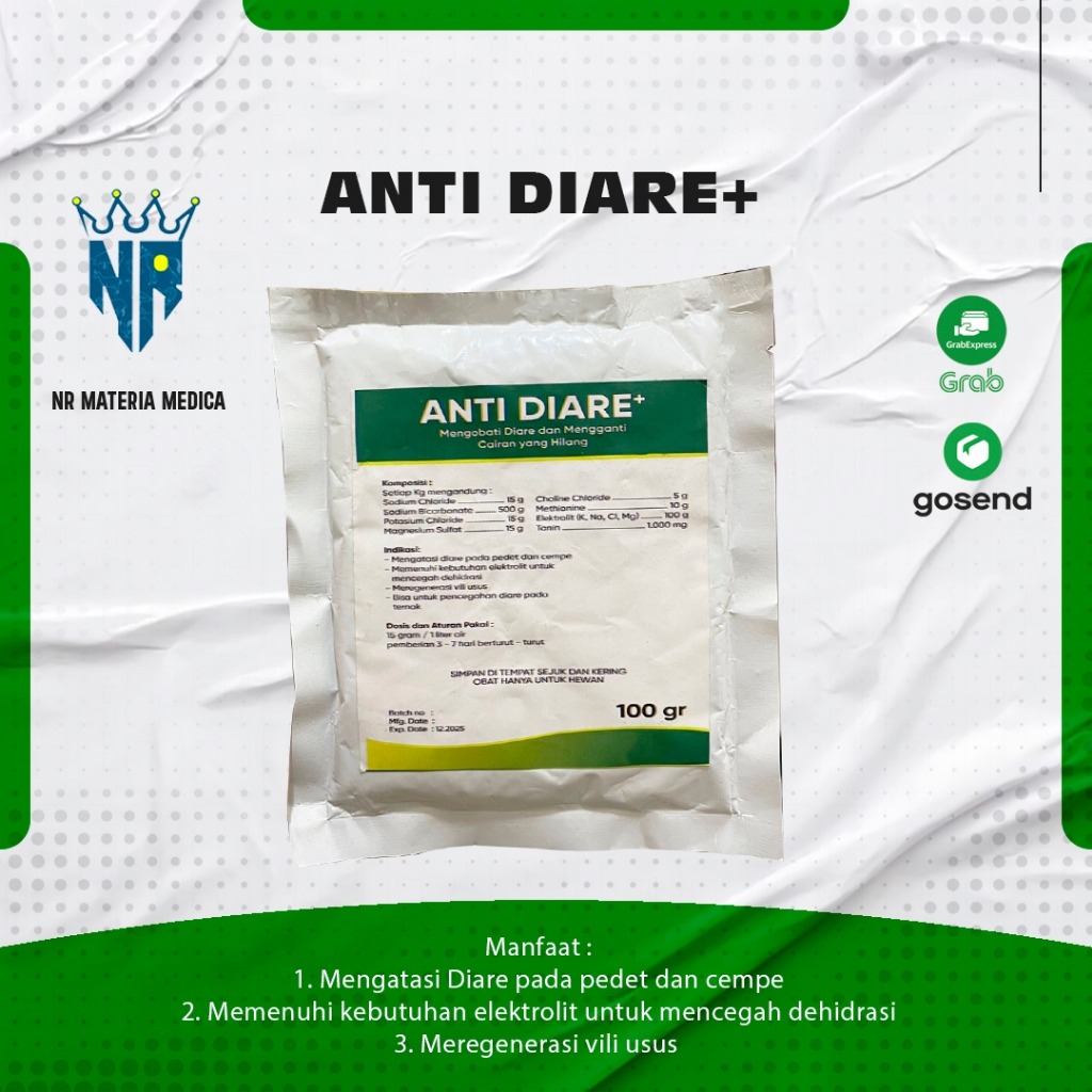 Anti Diare 100 gram - Obat Mencret Cempe - Obat Mencret Pedet - Obat Mencret Kambing - Obat Mencret 