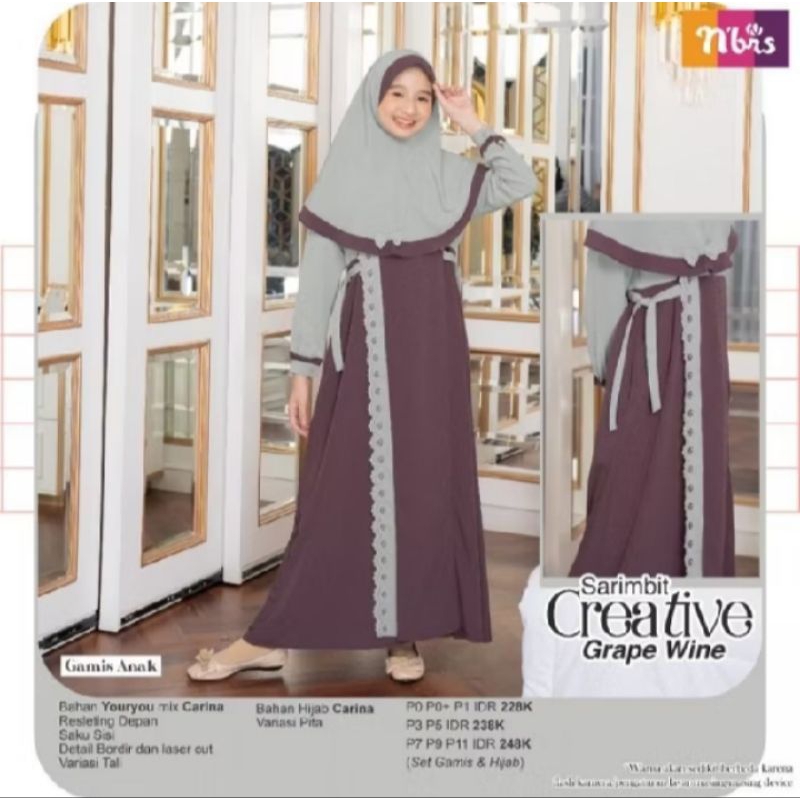 GAMIS ANAK NIBRAS CREATIVE P0+ GRAPE WINE