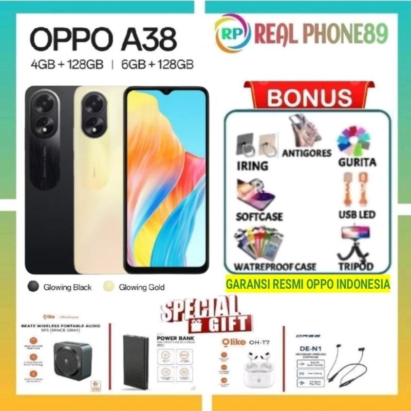 OPPO A38 RAM 4/128GB | A 38 RAM 6/128 GB GARANSI RESMI OPPO INDONESIA