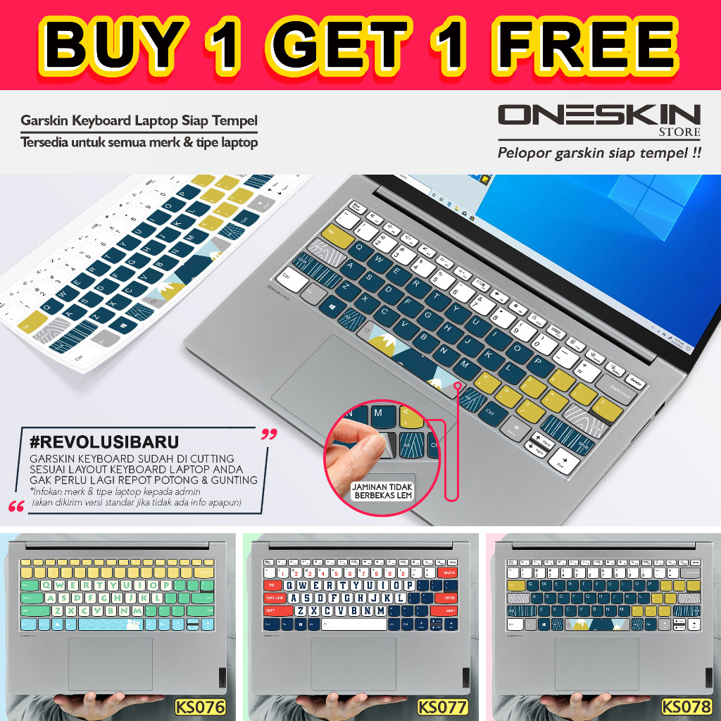Garskin Stiker Sticker keyboard laptop Xiaomi gambar custom katalog 78