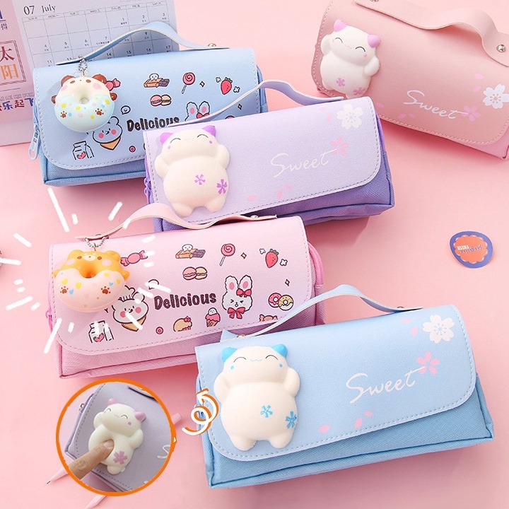 

Kotak pensil dekompresi perempuan lucu lembut lucu anakanak siswa sekolah dasar berkapasitas besar dengan dekompresi multifungsi gadis super imut jantung 3D net merah ins pasang siswa sekolah menengah pertama Jepang kecil segar anak lakilaki dan peremp