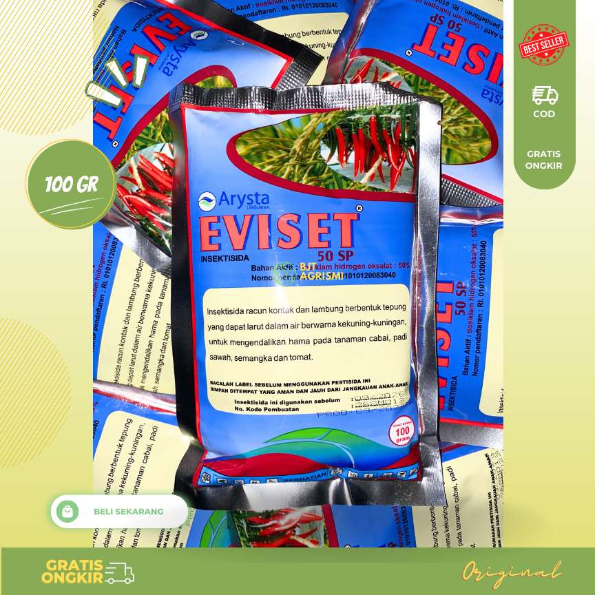 Insektisida Eviset 50 SP 100gram Tiosiklam Hidrogen Oksalat Untuk Mengendalikan Hama Kutu Tanaman