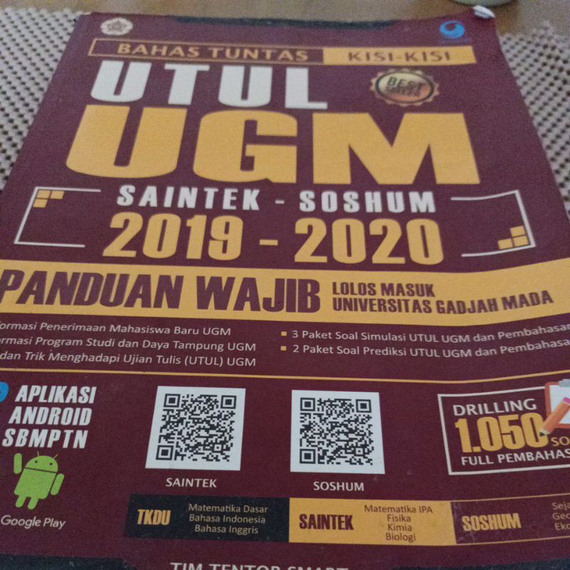 buku bahas tuntas utul UGM saintek soshum gratis 3 paket soal simulasi utul UGM dan pembahasan .2 pa
