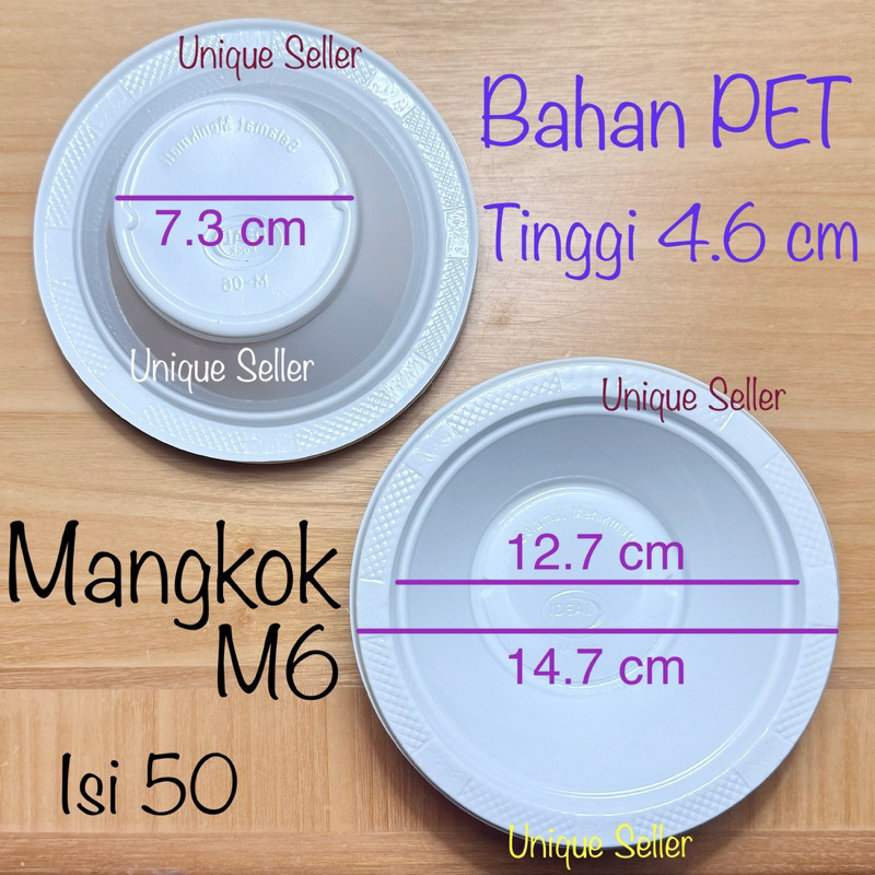 [Isi50] Mangkok Plastik Sedang M6 Uk 6 PET / Mangkok Mangkuk Buah Snack Jajan Kue Ultah Ulang Tahun 