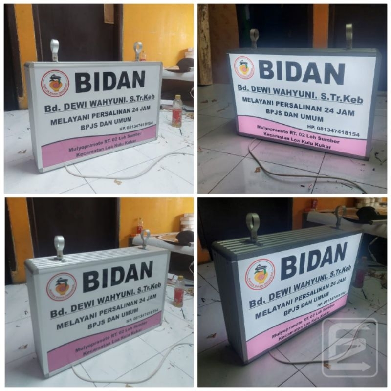 NEON BOX  BIDAN,MINI ATM CUSTOM 2 MUKA UK 70X50
