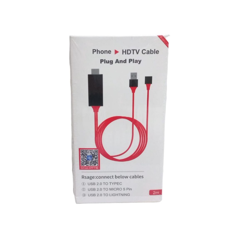 KODE A7L Kabel Type C Lightning Android to Hdtv