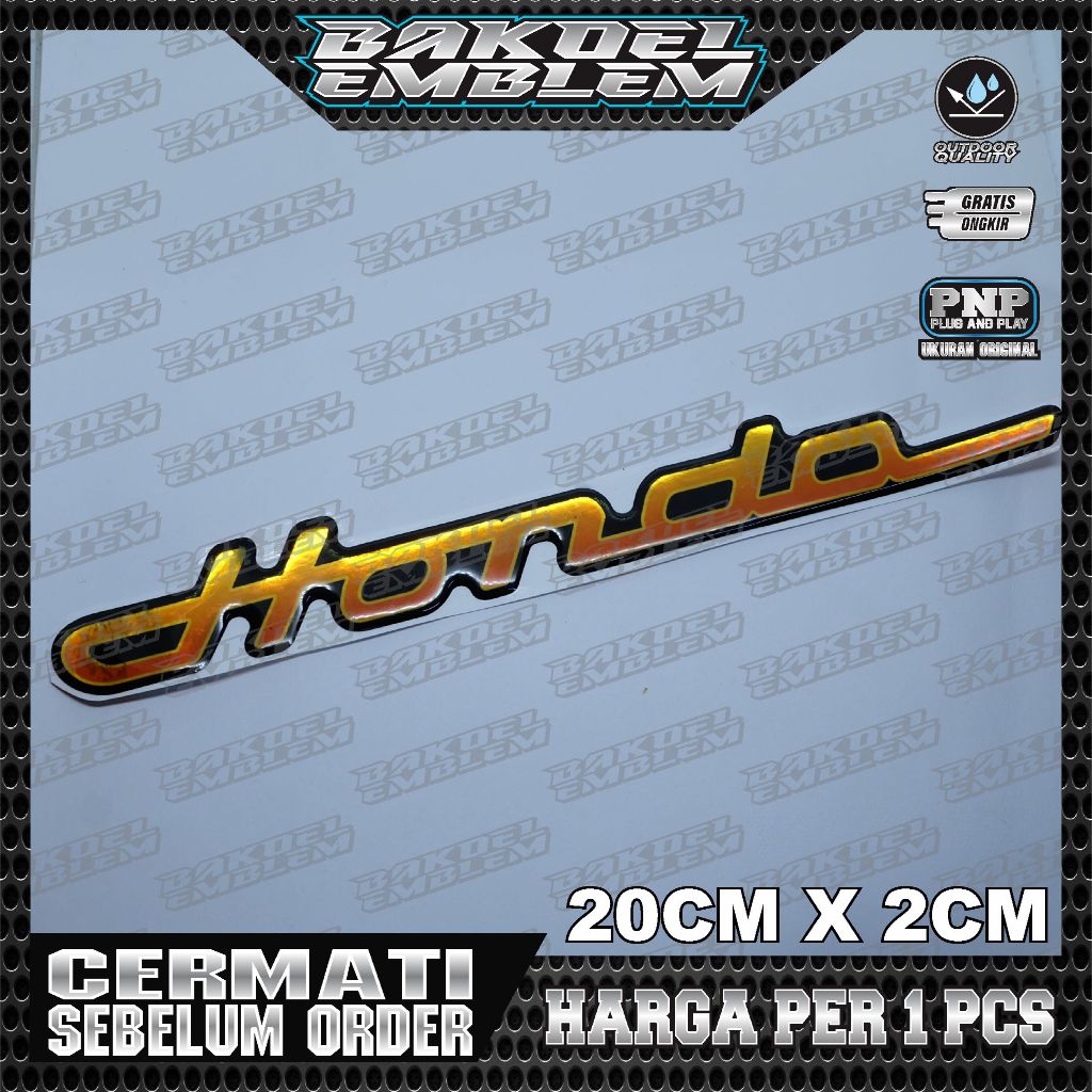 Emblem timbul honda latin / emblem honda latin / emblem honda latin gold