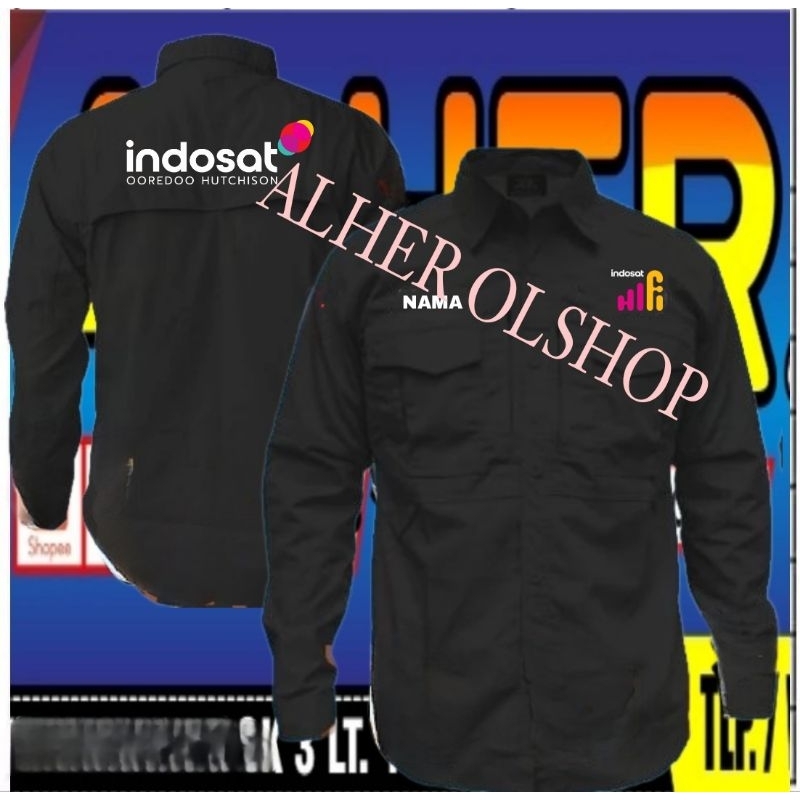 kemeja tactical Indosat baju tactical Indosat kemeja bordir Indosat kemeja Indosat baju Indosat sera