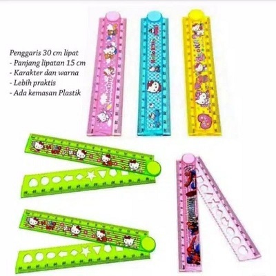 

Penggaris Plastik / Ruler / penggaris karakter lucu / Penggaris Lipat 30cm mistar lipat