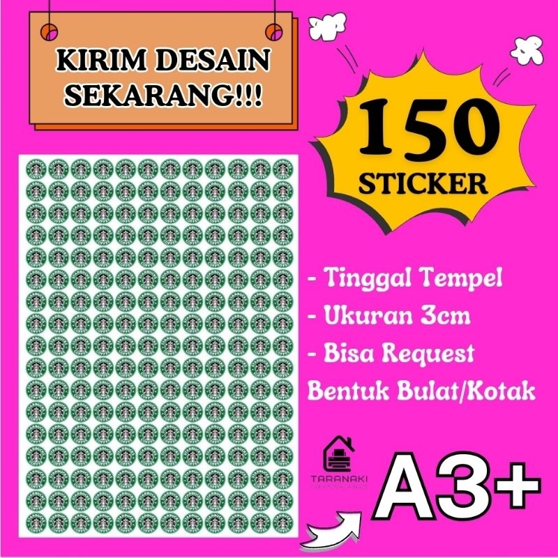 

PROMO!!! 150 PCS STIKER 3 CM SELEMBAR A3+ BULAT KOTAK / CETAK STICKER CUTTING / SETIKER PRODUK MAKANAN MINUMAN SKINCARE / STIKER ROTI / SETIKER ES TEH SOLO / STICKER HOLOGRAM / CHROMO BONTAX / VINYL TRANSPARANT TAHAN AIR / GOLD / METALIC / 3 CM CAMEL