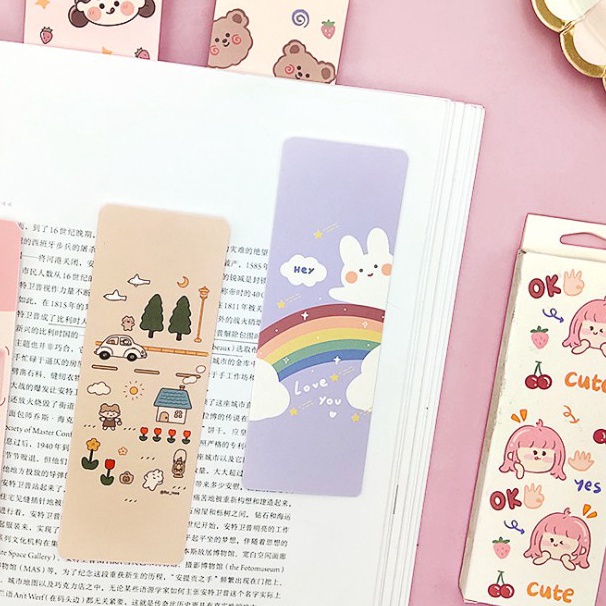 

KP8 Pembatas buku kertas lucu bookmark cartoon reward gifts